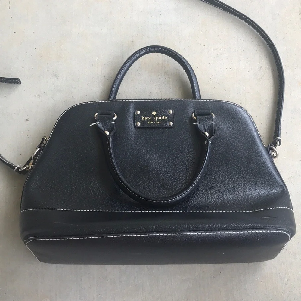 Kate Spade Black Dome Crossbody Hand Bag Purse